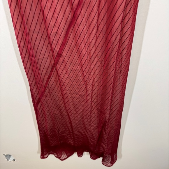 BCBG Red Vintage Y2K 90s Boho Silk Wool Sheer Lined Maxi Dress Size 2 - Picture 4 of 14